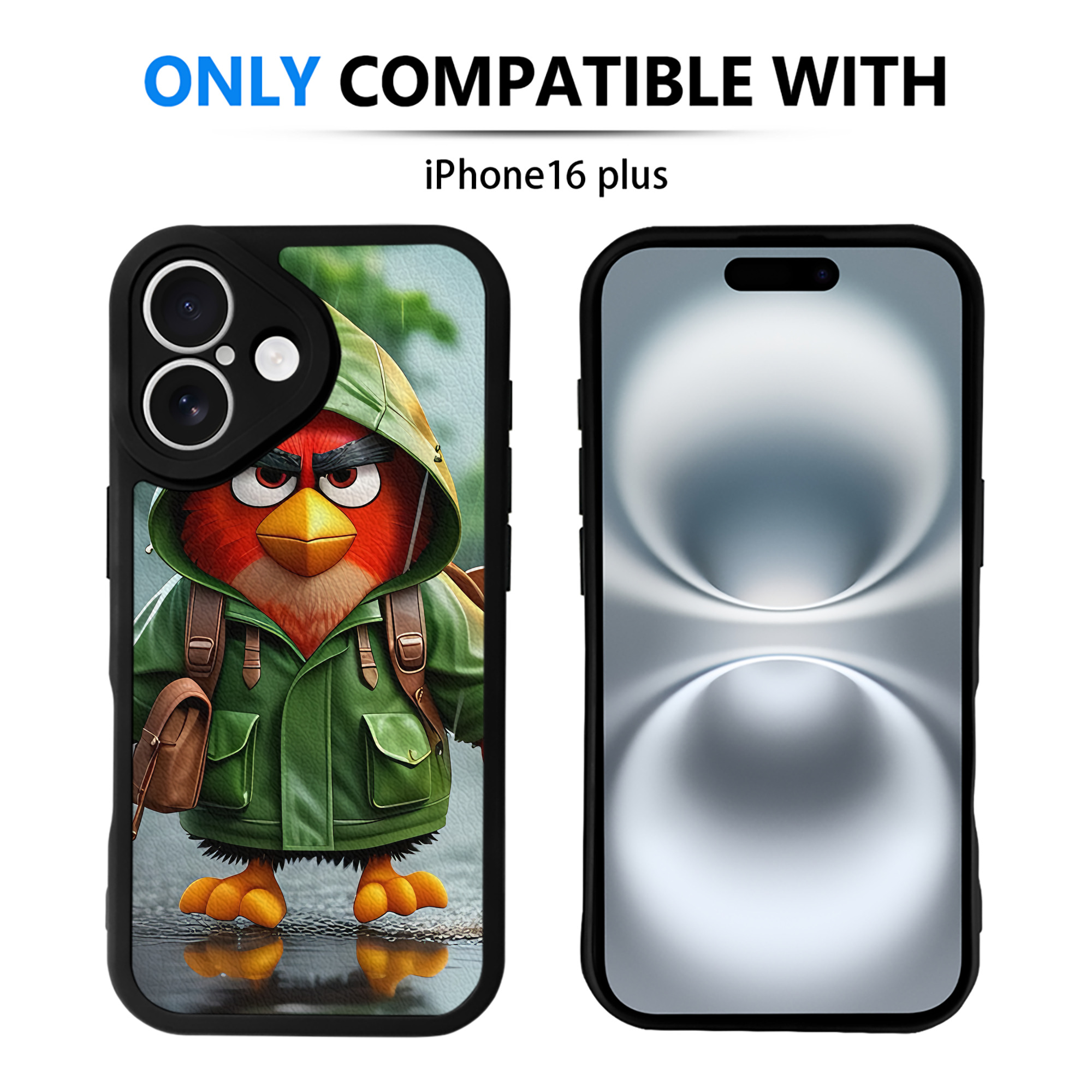 （画像用） Angry Birds アングリーバード 【iPhone 16シリーズ対応】シリコンスマホケース（レザー調） 材質：シリコン